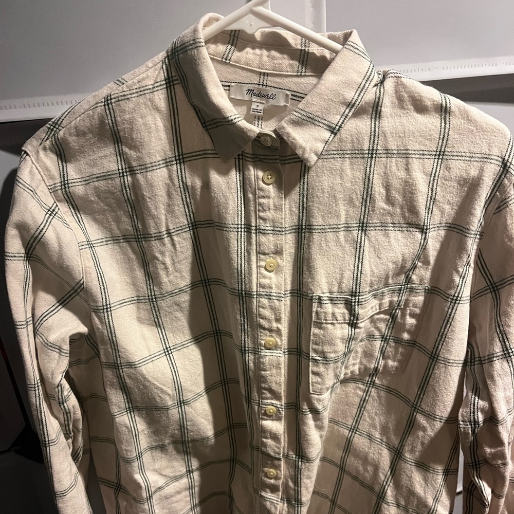 Madewell Windowpane Flannel Size Small